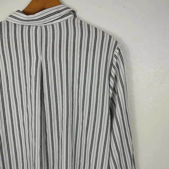 Zac & Rachel White Striped Button Down Shirt Sz L Excellent Condition - Picture 11 of 14